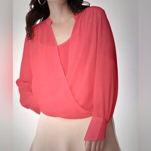 BCBGMaxAzria Coral Wrap Blouse